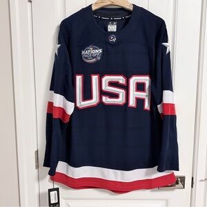 BNWT Authentic Fanatics 4 Nations Team USA Premium Jersey Size 52 Large NEW